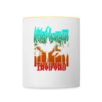 Koh Phangan Thaïlande - Mug contrasté - blanc/jaune - Devant