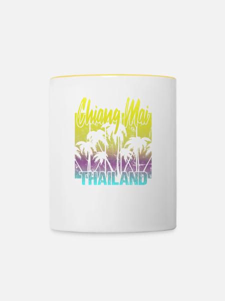 Chiang Mai Thailand - Tasse zweifarbig - Weiß/Gelb