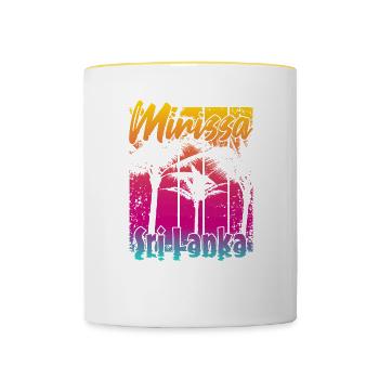 Mirissa Sri Lanka - Tasse zweifarbig - Weiß/Gelb - Vorne