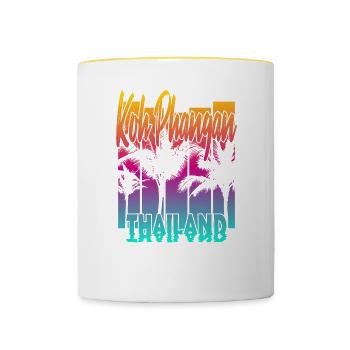 Koh Phangan Thaïlande - Mug contrasté - blanc/jaune - Devant