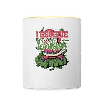 I Receive Dividends - Contrasting Mug - white/yellow - Front