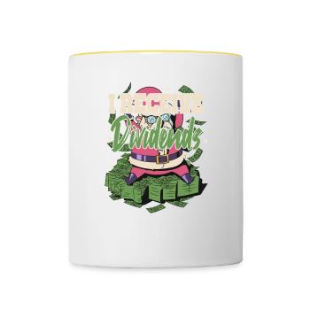 I Receive Dividends - Contrasting Mug - white/yellow - Front