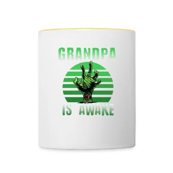 Halloween Grandpa - Contrasting Mug - white/yellow - Front