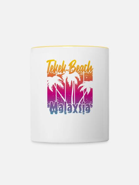 Telek Beach Malaysia - Tasse zweifarbig - Weiß/Gelb