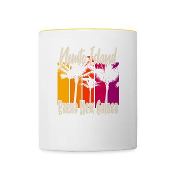 Coucher de soleil vintage sur l’île de Nemto - Mug contrasté - blanc/jaune - Devant