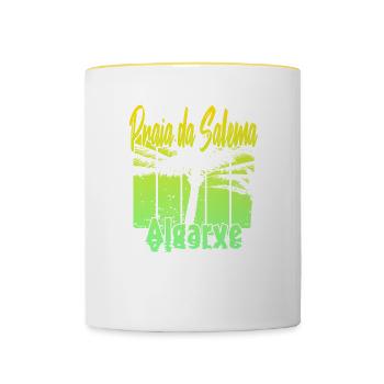 Vintage Praia da Salema Algarve - Contrasting Mug - white/yellow - Front