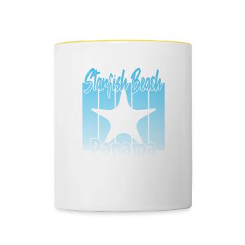 Starfish Beach Panama - Mug contrasté - blanc/jaune - Devant