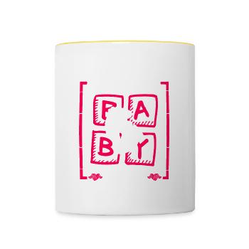 Sister-in-law Thinks It's a Girl Gender Reveal - Contrasting Mug - white/yellow - Front