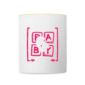 L’arrière-grand-mère pense que c’est une fille qui révèle le genre - Mug contrasté - blanc/jaune - Devant