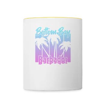 Vintage Bottom Bay Barbados Sunset - Mug contrasté - blanc/jaune - Devant