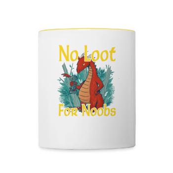 No Loot for Noobs - Mmorpg - Tasse zweifarbig - Weiß/Gelb - Vorne