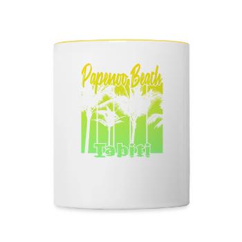 Papenoo Beach Tahiti - Contrasting Mug - white/yellow - Front