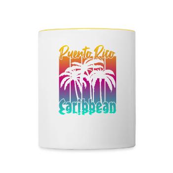 Puerto Rico Caribbean - Tasse zweifarbig - Weiß/Gelb - Vorne