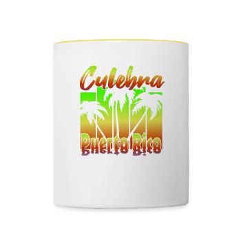 Culebra Porto Rico - Mug contrasté - blanc/jaune - Devant