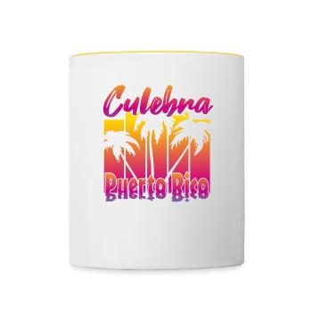 Culebra Porto Rico - Mug contrasté - blanc/jaune - Devant