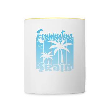 Formentera Spain - Tasse zweifarbig - Weiß/Gelb - Vorne