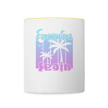 Formentera Spain - Tasse zweifarbig - Weiß/Gelb - Vorne