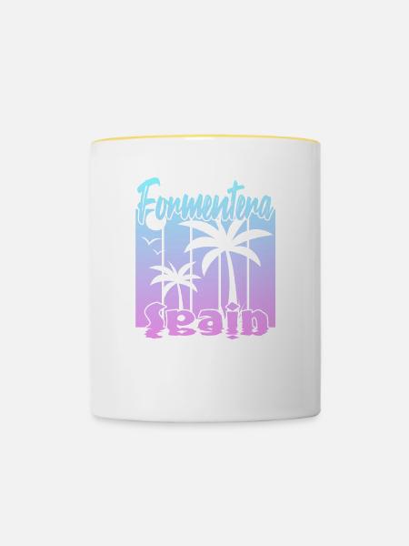 Formentera Spain - Tasse zweifarbig - Weiß/Gelb