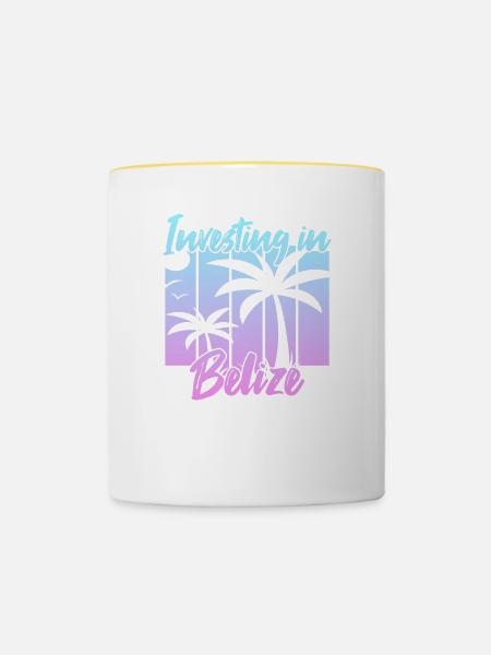 Investing in Belize - Tasse zweifarbig - Weiß/Gelb