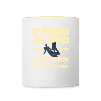 Fun Diver Diving Snorkeling - Contrasting Mug - white/yellow - Front