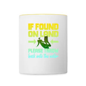 Fun Diver Diving Snorkeling - Contrasting Mug - white/yellow - Front