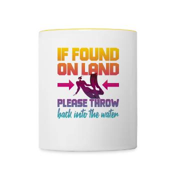 Fun Diver Diving Snorkeling - Contrasting Mug - white/yellow - Front