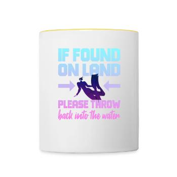Fun Diver Diving Snorkeling - Contrasting Mug - white/yellow - Front