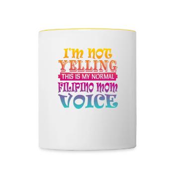 Filipino mother - Contrasting Mug - white/yellow - Front
