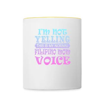 Filipino mother - Contrasting Mug - white/yellow - Front