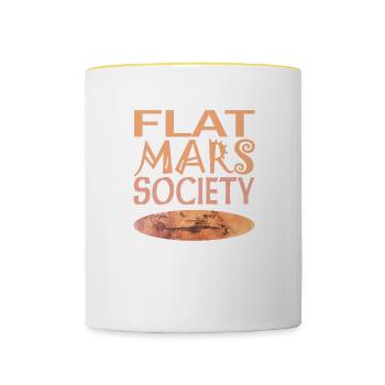 Société Flat Mars - Mug contrasté - blanc/jaune - Devant