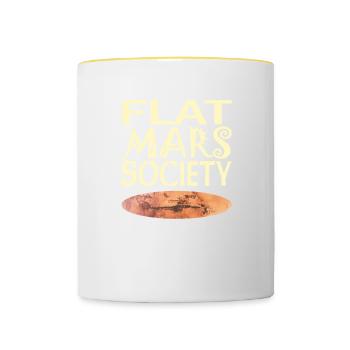 Société Flat Mars - Mug contrasté - blanc/jaune - Devant