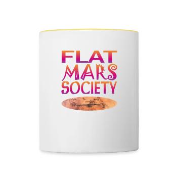 Société Flat Mars - Mug contrasté - blanc/jaune - Devant