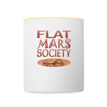Société Flat Mars - Mug contrasté - blanc/jaune - Devant