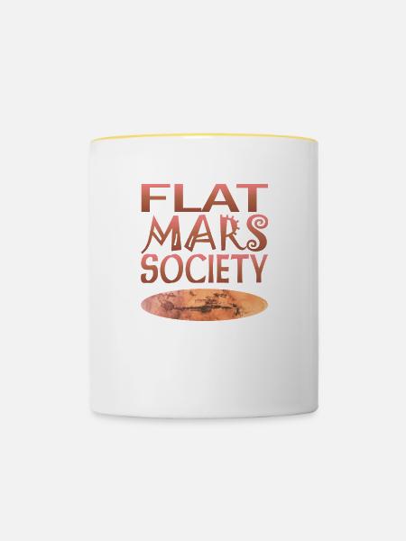Flat Mars Society - Tasse zweifarbig - Weiß/Gelb