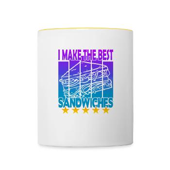 Je fais les meilleurs sandwichs - Mug contrasté - blanc/jaune - Devant