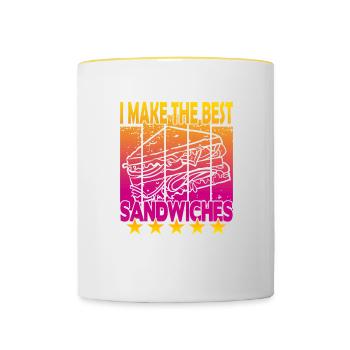 Je fais les meilleurs sandwichs - Mug contrasté - blanc/jaune - Devant