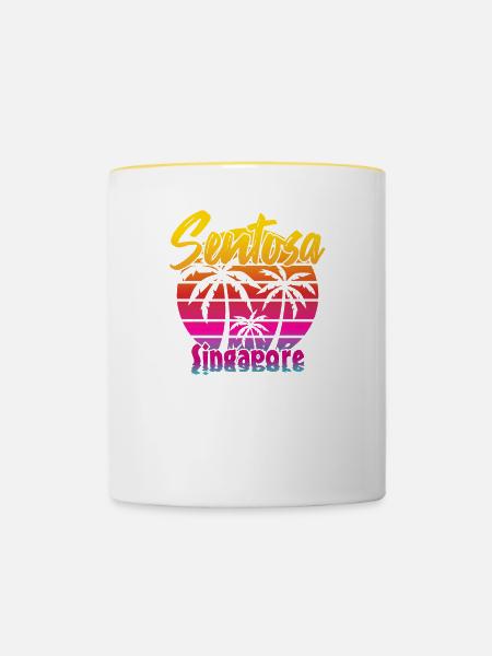 Sentosa Singapour - Mug contrasté - blanc/jaune