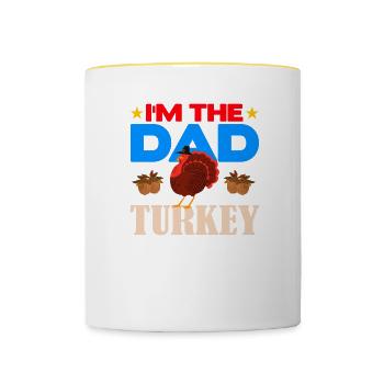 I'm the Dad Turkey - Contrasting Mug - white/yellow - Front
