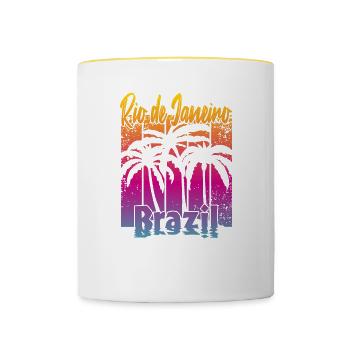 Rio de Janeiro Brazil - Contrasting Mug - white/yellow - Front