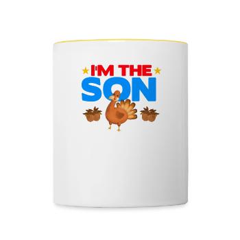 I'm the Son Turkey - Tasse zweifarbig - Weiß/Gelb - Vorne