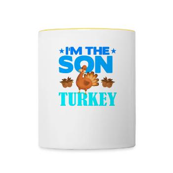 I'm the Son Turkey - Tasse zweifarbig - Weiß/Gelb - Vorne