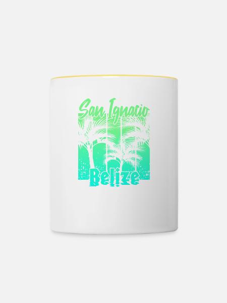 San Ignacio Belize - Tasse zweifarbig - Weiß/Gelb