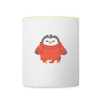 Even For Me It's to cold - Contrasting Mug - white/yellow - Front