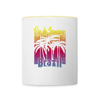 Rio de Janeiro Brazil - Contrasting Mug - white/yellow - Front