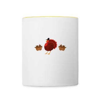 I'm the Dad Turkey - Contrasting Mug - white/yellow - Front