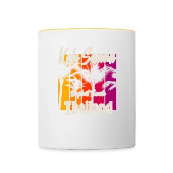 Koh Samui Thailand Bophut Beach - Contrasting Mug - white/yellow - Front