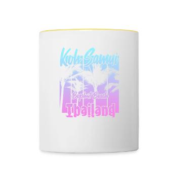 Koh Samui Thailand Bophut Beach - Contrasting Mug - white/yellow - Front
