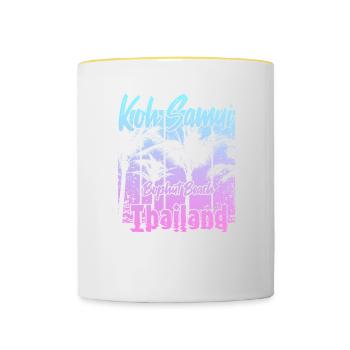 Koh Samui Thailand Bophut Beach - Contrasting Mug - white/yellow - Front