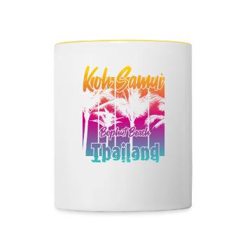 Koh Samui Thailand Bophut Beach - Contrasting Mug - white/yellow - Front