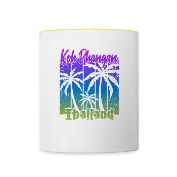 Koh Phangan Thaïlande - Mug contrasté - blanc/jaune - Devant
